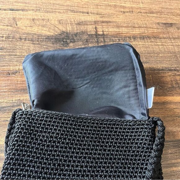The SAK Black Woven Zip Top Crossbody Shoulder Mini Bag Purse - Picture 6 of 8